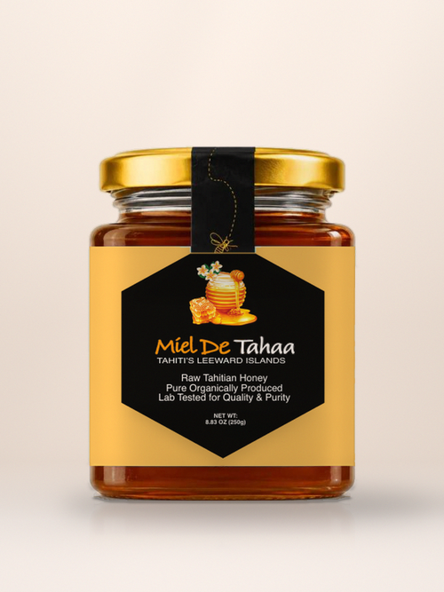 Miel de Tahaa — raw single-origin honey from Tahaa, the vanilla island, 8.83 oz (250 g) glass jar