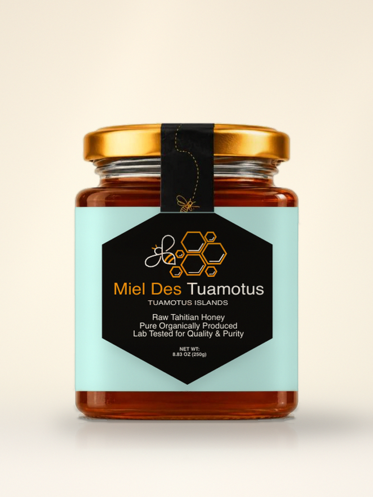 Miel des Tuamotus — raw single-origin Tahitian honey, 8.83 oz (250 g) glass jar